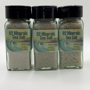 82 Minerals French Grey Sea Salt Shakers| Premium Hand-Harvested Sel Gris | 4oz Fine, Coarse, Extra Coarse Trio | Mineral & Electrolyte Finishing Salt